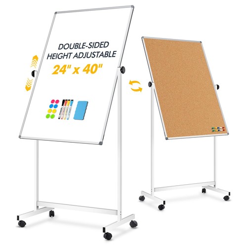 Rolling whiteboard corkboard - rolling,